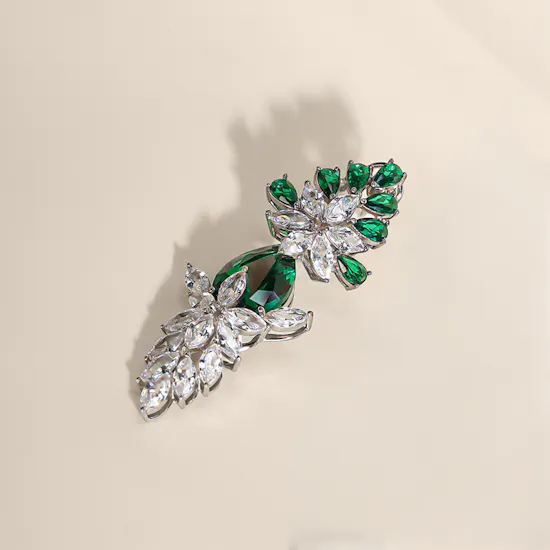 Floward Jade Bloom Silver Earrings