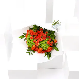 Orange Baby Roses Hand Bouquet Orange Baby Roses Hand Bouquet