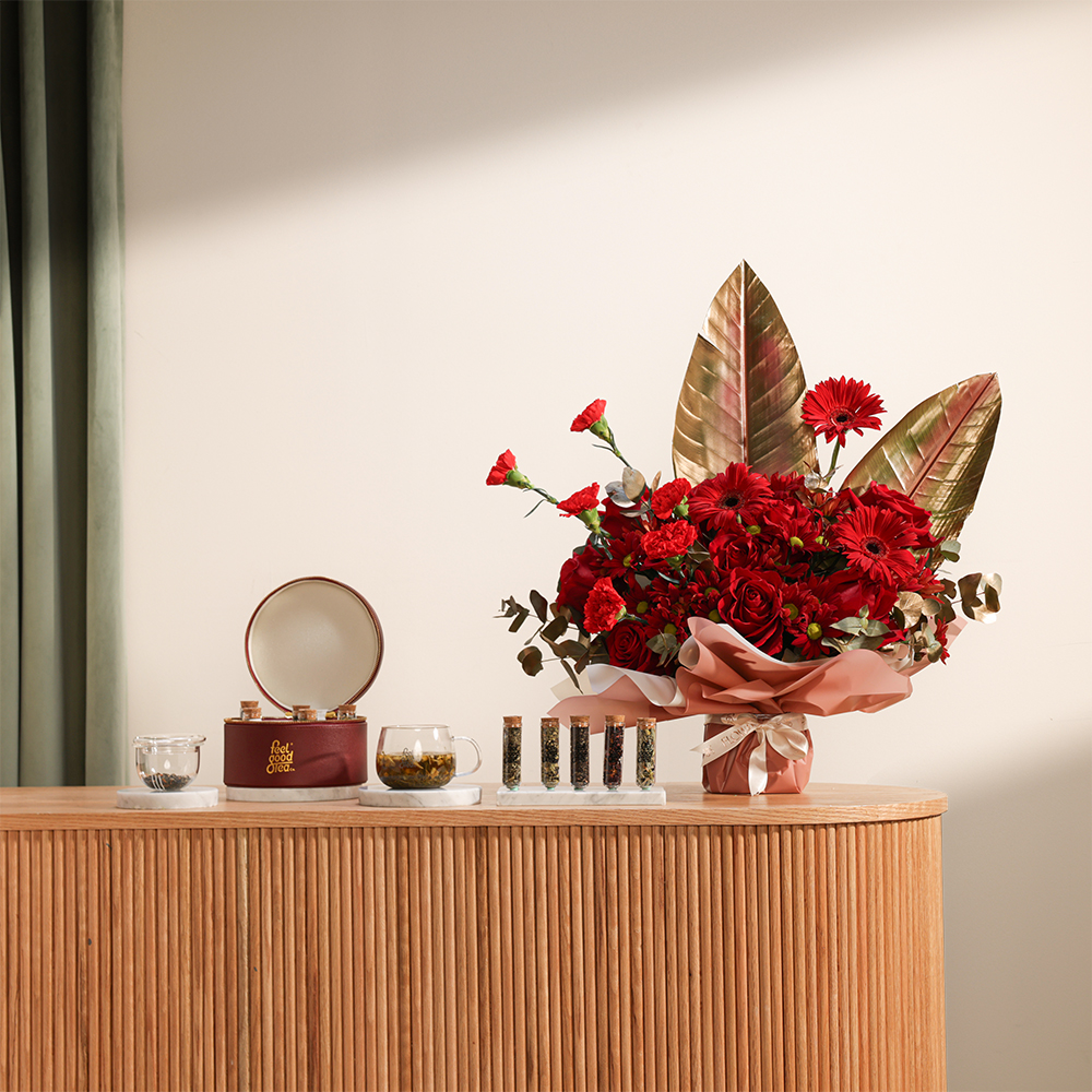 صندوق شاي برغاندى من فيل جود تي تي | زهور 