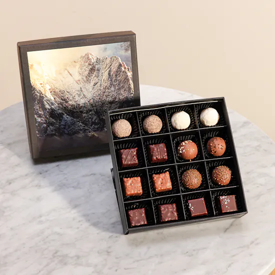 Sweetzerland Black Truffle & Praline Box | 16 Pieces