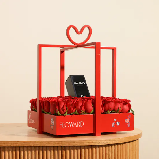Dior Sauvage for Men | Romantic Red Rose Box