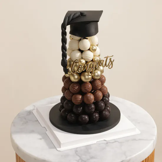 NJD Graduation Chocolate Truffles Tower