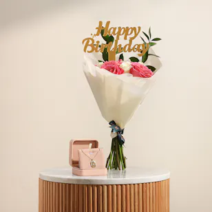 Floward Silver Necklace | Birthday Bouquet