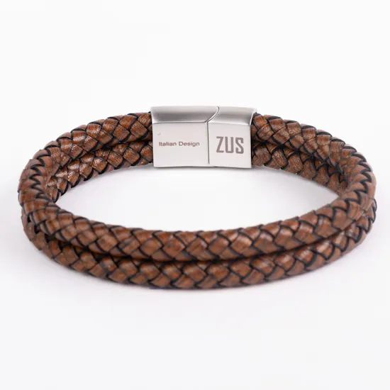 Zus Brown Vintage Double Leather Bracelet