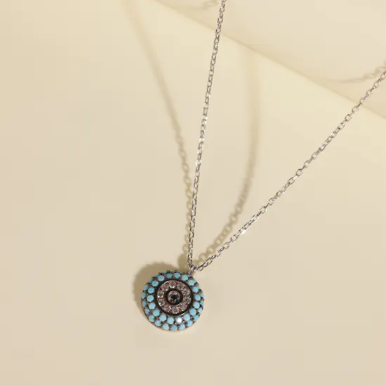 Zia Turquoise Evil Eye Necklace | Sweet Red Blooms