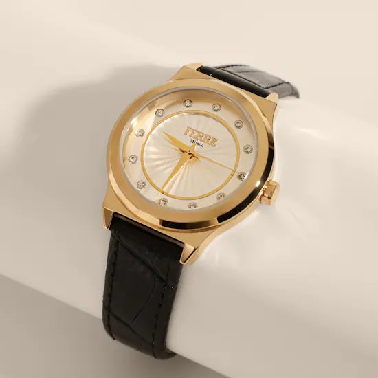 Ferré Milano Black Leather Women's Watch