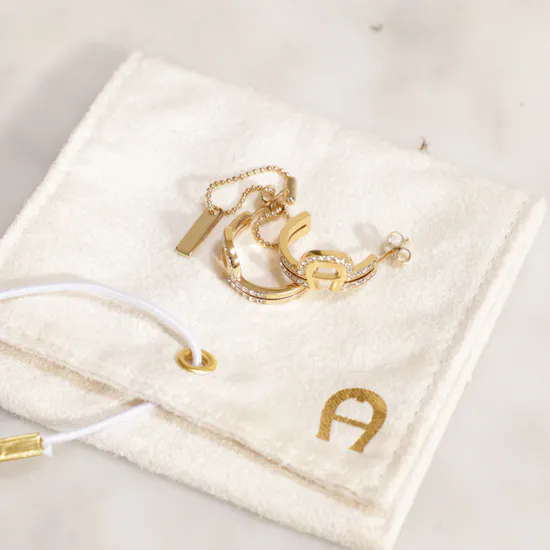 Aigner Gold Zirconia Earrings