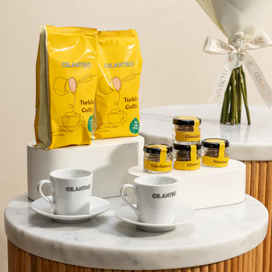 Cilantro Starter Turkish Coffee Kit | Pure Delight Rose Bouquet