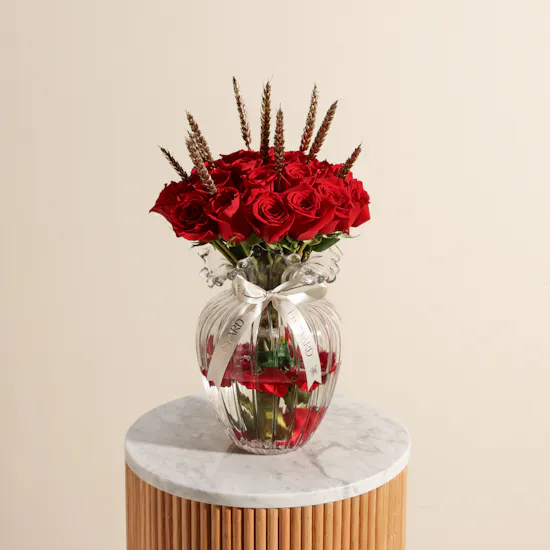 Romance Red Roses Vase