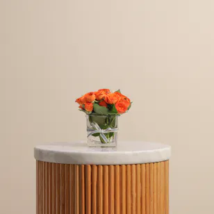 Charm Orange Baby Rose Vase