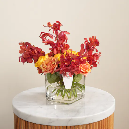 Sunset Colors Flowers Vase