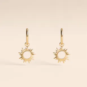 Rachel Jackson Eternal Sun Gold Plated Mini Hoop Women's Earrings Rachel Jackson Eternal Sun Gold Plated Mini Hoop Women's Earrings