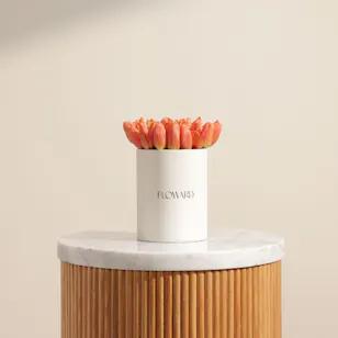 Orange Tulip Touch Flower Box | 30 Flowers