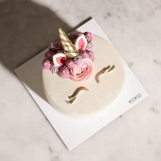 Koko Unicorn Bento Cake | Fuchsia Baby Rose Vase