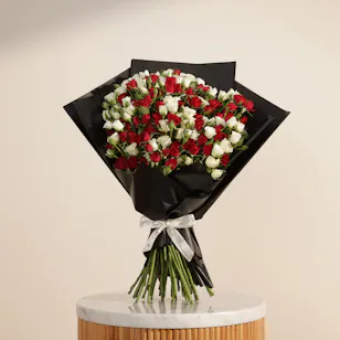 Polished Calm Flower Bouquet | 50 Flowers