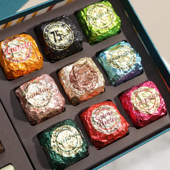 Venchi Murrine Chocoviar and Ingot Chocolate Blue Gift Box