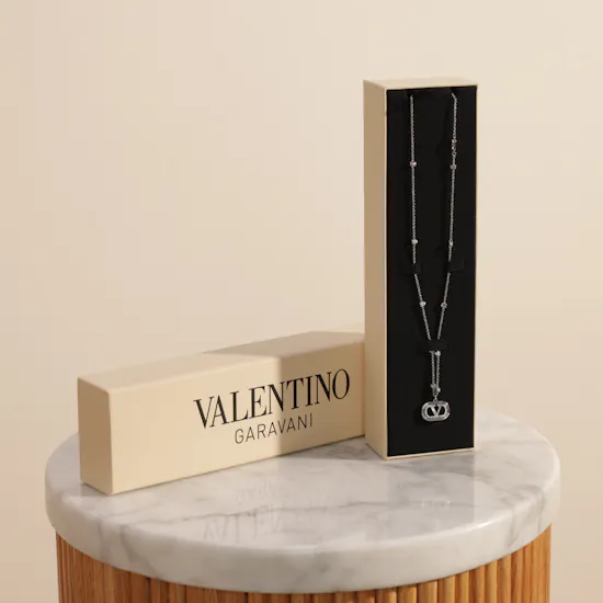 Valentino Garavani Ovalette VLogo Pendant Necklace
