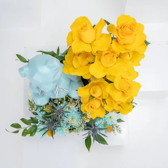 Tuscan Box | Flowers & Bear