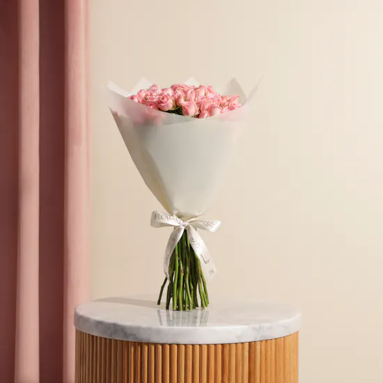 Blushing Baby Roses Bouquet | 25 Flowers