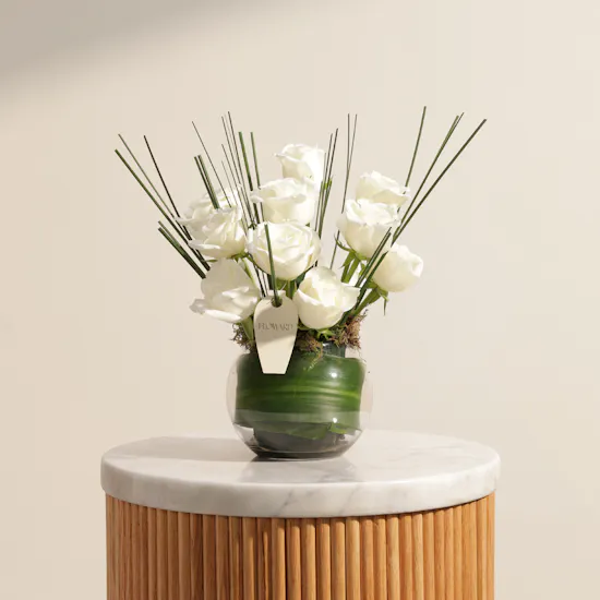 Royal White Roses Vase