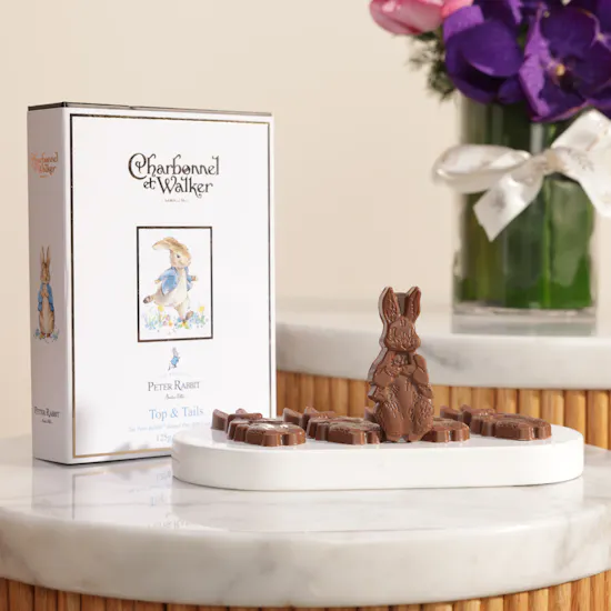 Charbonnel et Walker Peter Rabbit Top and Tail Chocolates | Sweet Flowers Vase