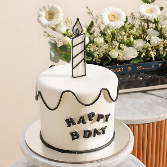 Floward Birthday Cake | White Blooms