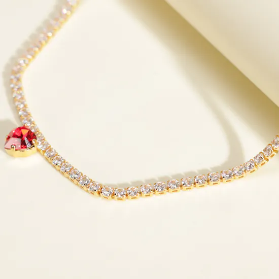 Caroline Svedbom Red Heart Necklace