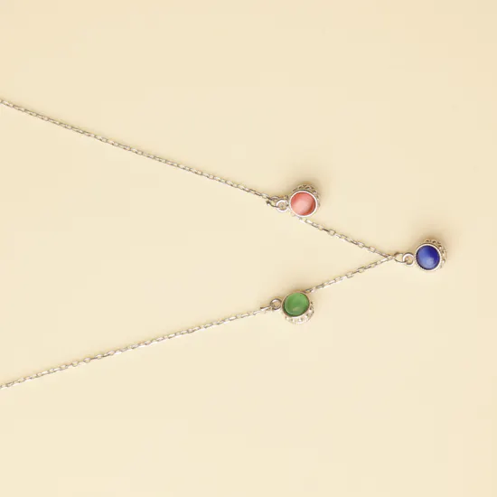 Zia Summer Balls Charm Silver Necklace