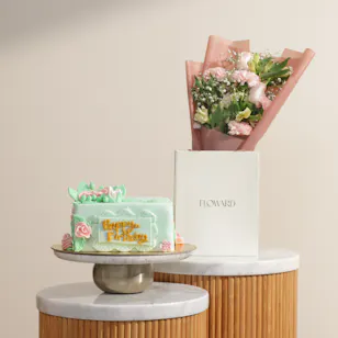 Floward Enchanting Garden Birthday Cake | Fancy Flower Bouquet 