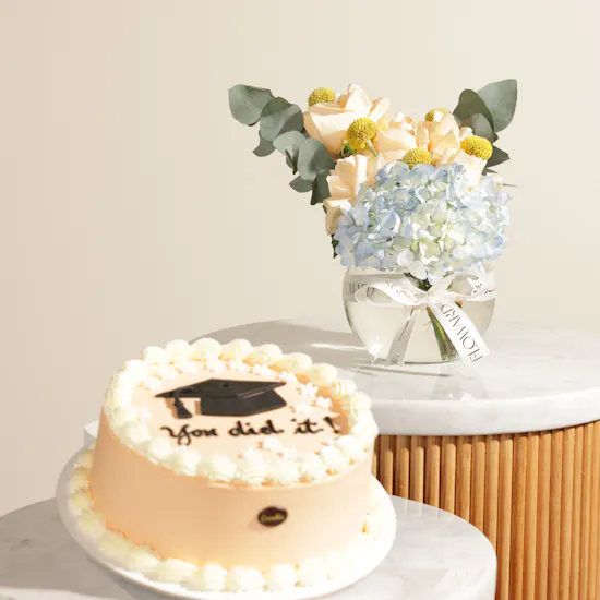 Crumbles Graduation Celebration Cake | Bloom Magic Flower Vase