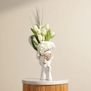White Reverie Flower Vase