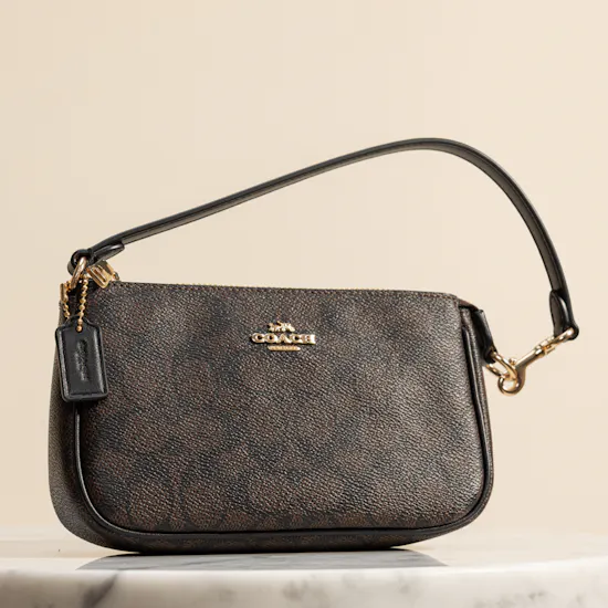Coach Nolita 19 in Brown Blocked Signature Women's Shoulder Bag