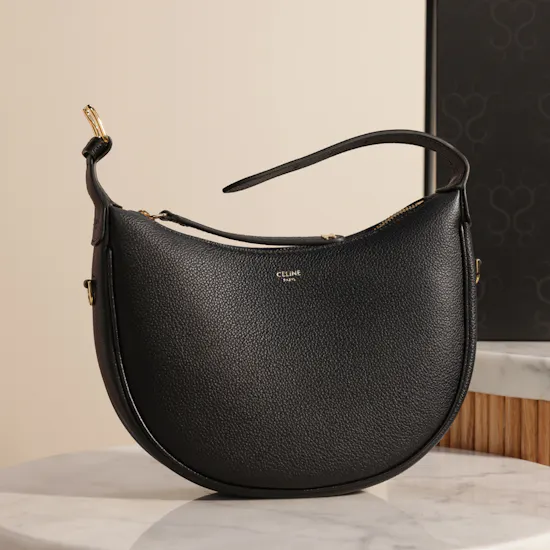 Celine Teen Celine Lulu in Grained Calfskin Black Bag