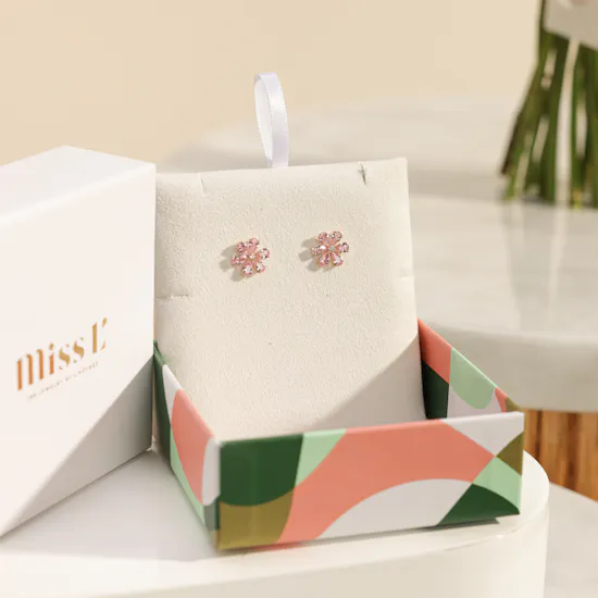 Miss L' by L'azurde Elegant Gold Earrings | Pure Flowers Bouquet