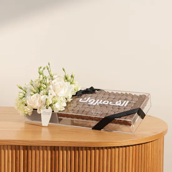 Apres Congratulations Chocolate Tray | White Blooms