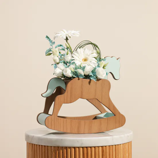 Floward Baby Boy White Flowers Pony