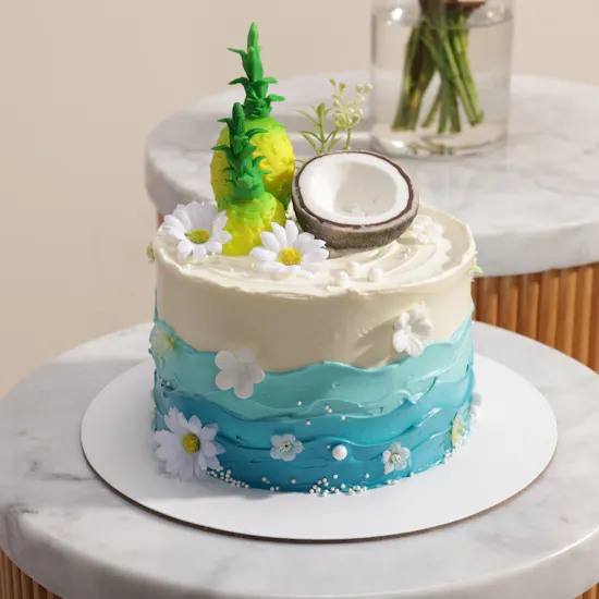 كيك الشوكولاتة الاستوائية من فلاورد | مزهرية زهور روح الصيف