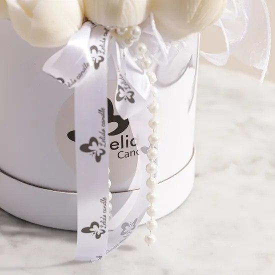 Lelido White Tulip Candle Bouquet | 150g