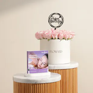 Wondergifts Relaxing Moments Voucher | Happy Birthday Flowers Box