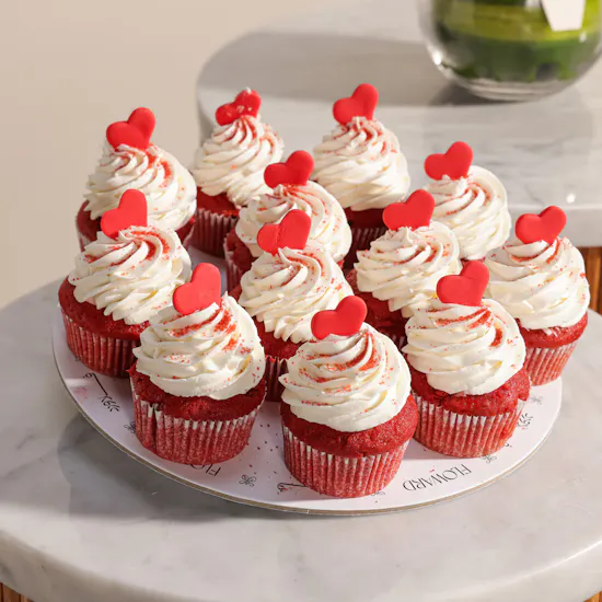 Floward Hearts Red Velvet Cupcakes | Endless Devotion Flowers