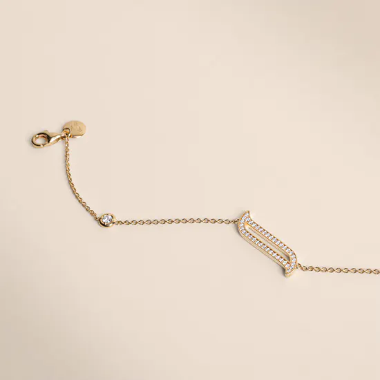 Damas Alif Yellow Gold Diamond Women's Bracelet