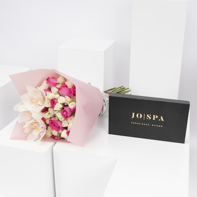 Jo Spa Gift Card with Soft Spring Bouquet 