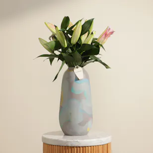Pastel Whisper Pink Lily Vase