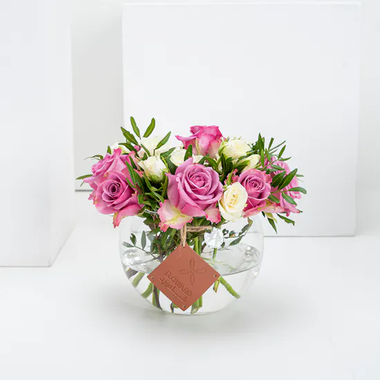 Favor | Baby White & Purple Roses