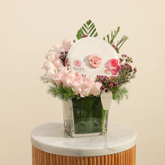 Bostani Flowers Chocolates Box | Shiny Flowers Vase