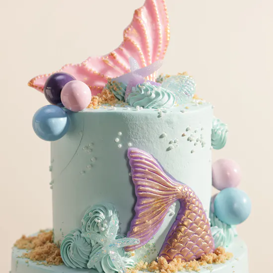 December Cake Personalized Mermaid Two Tier Cake