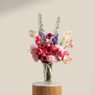 Bohemia Dreamy Pink Flowers Crystal Vase