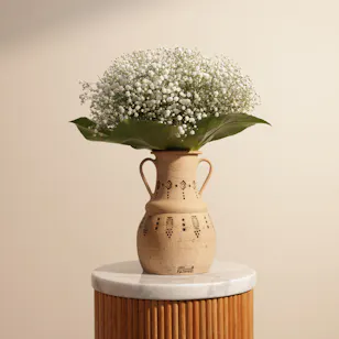 White Gypsophilia Keramos Vase