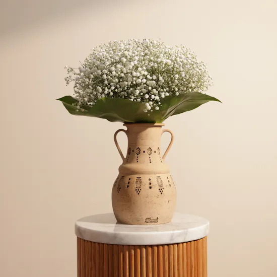 White Gypsophilia Keramos Vase