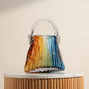 Floward Rainbow Handbag-Shaped Glass Vase Floward Rainbow Handbag-Shaped Glass Vase